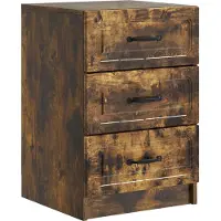 vidaXL Cabinet de chevet avec tiroir Chêne fumé 43 x 41 x 63,5 cm