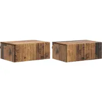 vidaXL Cabinet de chevet mural 2 pcs Bois ancien 49 x 34,5 x 20 cm