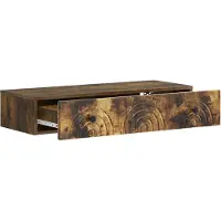vidaXL Table d'appoint murale en bois d'ingénierie chêne fumé