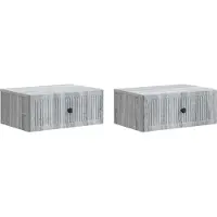 vidaXL Cabinet de chevet 2 pcs Sonoma gris 49 x 34,5 x 20 cm