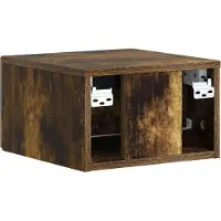 vidaXL Cabinet de chevet mural Chêne fumé 33 x 34,5 x 20 cm