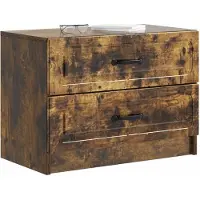 vidaXL Cabinet de chevet avec tiroir Chêne fumé 62 x 34,5 x 44,5 cm