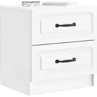 vidaXL Cabinet de chevet Blanc brillant 43 x 34,5 x 44,5 cm