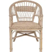 vidaXL Chaise empilable en rotin naturel, dimensions 60 x 60 x 81 cm
