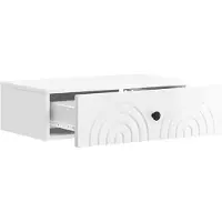 vidaXL Table d'appoint murale, blanc brillant, 59 x 34,5 x 17 cm