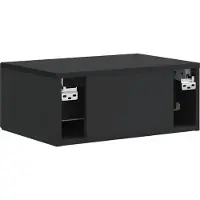 vidaXL Cabinet de chevet mural 2 pcs Noir 49 x 34,5 x 20 cm