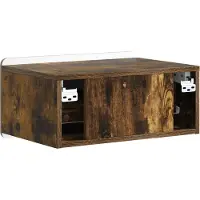 vidaXL Cabinet de chevet mural 2 pcs Chêne fumé 49 x 34,5 x 24 cm
