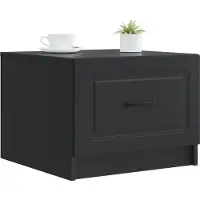 vidaXL Table basse à tiroirs, noire, 49 x 50 x 37 cm, aggloméré