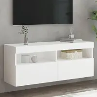 Prolenta Maison Exclusive - Meuble TV avec éclairage LED, blanc, 100 x 30 x 40 cm
