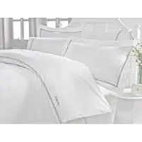 L'essentiel Maison , Mehves- CTN3419, Blanc,Gris, couettes, 100% coton lakfil
