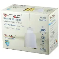 V-TAC Suspension LED VT-7333 blanche 7 W, blanc chaud, 400 lm, métal, dimensions : 120 x 12 x 12 cm, IP20,