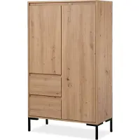 Finori - Buffet Haut 2 Portes 2 Tiroirs et 2 Étagères H139 cm - PLOCK