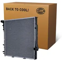 Hella Radiateur refroidissement moteur Ailettes de refroidissement brasées 590 - 598 mm pour BMW X5