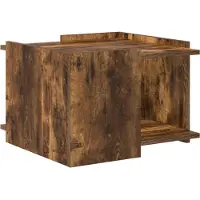 vidaXL Table basse en bois imitation chêne fumé, 50,5 x 50 x 33 cm