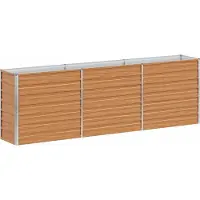 Syfax Jardinière surélevée Marron Clair 240 x 40 x 77 cm