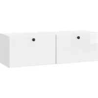 Syfax Meuble TV mural 98 x 31 x 30 cm Blanc brillant
