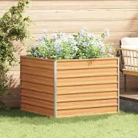 Prolenta Maison Exclusive - Potager surélevé marron clair 100 x 100 x 77 cm en acier galvanisé
