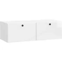 Syfax Meuble TV mural 98 x 41 x 30 cm Blanc brillant