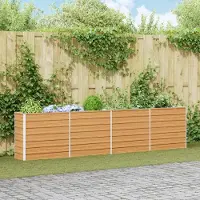 Prolenta Maison Exclusive - Potager surélevé marron clair 320 x 40 x 77 cm en acier galvanisé