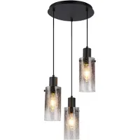 Rabalux 72038 Lampes suspendues Fumea E27 3x MAX 60 métal verre noir