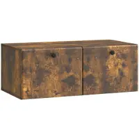 Syfax Meuble TV mural 78,5 x 41 x 30 cm Chêne fumé Bois d'ingénierie