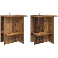 Syfax Table basse 2 pcs Bois ancien 40 x 30 x 49 cm Bois d'ingénierie