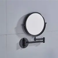 OEM Miroir de salle de bain rond double, grossissant 3x, noir, télescopique