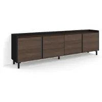 Skraut Home Meuble tv effet bois de chêne foncé et noir 207x35x61cm avec pieds