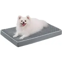 OEM Lit orthopédique pour chien, tapis lavable, 58 x 43 x 7 cm, gris foncé, petit format