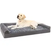 OEM Lit orthopédique pour chien XL, 105 x 70 x 18 cm, housses amovibles, gris, fond antidérapant