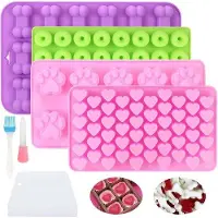 OEM Lot de 4 tapis de cuisson en silicone pour chiens, sans BPA, avec racloir et brosse