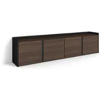Skraut Home Meuble tv effet bois de chêne foncé et noir 207x35x50cm