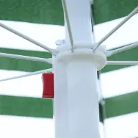 OEM Grand parasol de plage amovible en polyester avec protection UV, rayures vertes et blanches, 180 cm de diamètre, 1,8 x 1,8 x 2 m