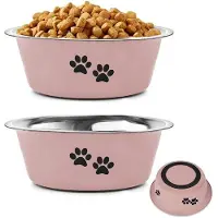 OEM Bidon rose pour chiens, antidérapant, surélevé, 2 pièces, 860 ml