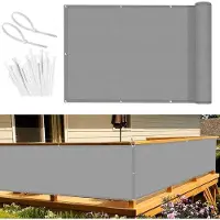 OEM Protection contre les regards indiscrets et couverture de balcon Gris - Parapluie de balcon PES 90x300m