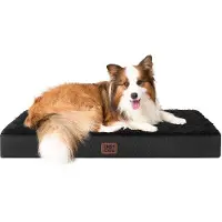 OEM Lit orthopédique pour chien, taille moyenne, 91 x 68 x 9 cm, lavable, moelleux, noir