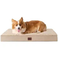 OEM Lit orthopédique pour chien, taille moyenne, 89 x 58 x 9 cm, lavable, moelleux, couleur kaki