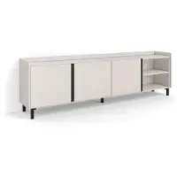 Skraut Home PULLER Meuble tv effet bois beige 207x35x61cm avec pieds