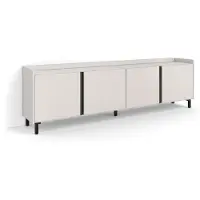 Skraut Home Meuble tv effet bois beige 207x35x61cm avec pieds