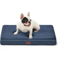 OEM Coussin orthopédique pour chien, 61 x 41 x 8 cm, lavable, mousse Traumschaum, bleu marine