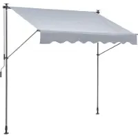 OEM Auvent de balcon - auvent à pince extensible - 3 x 1,2 m - réglable en hauteur de 2,2 à 3,1 m