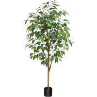 OEM Faux ficus de 120 cm, tronc en bois, d'intérieur, décoration