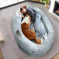 OEM Grand panier pour chien gris, confortable, avec housse amovible