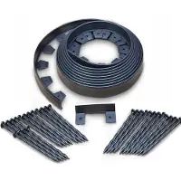 OEM Bordure de pelouse souple en plastique - 10 cm de hauteur - 10 mètres de longueur - Noir