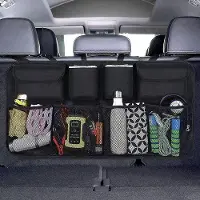 OEM Organiseur de coffre de voiture avec structure de poches imperméables pour SUV - Structure élastique « Magic » - Noir