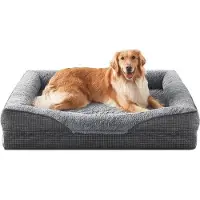 OEM Lit orthopédique pour chien XL, mousse à mémoire de forme, housse amovible et lavable, antidérapant, 107 x 81 x 19 cm