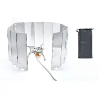OEM Set de plaques de cuisson en aluminium résistantes au vent, avec sac de rangement, pour réchauds de camping et de pique-nique, 9 x 24 cm