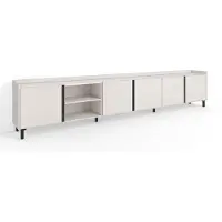 Skraut Home PULLER Meuble tv effet bois beige 309x35x61cm avec pieds
