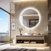 OEM Miroir de salle de bain rond avec éclairage LED, 32 pouces