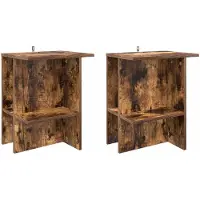Syfax Table basse 2 pcs Chêne fumé 40 x 30 x 49 cm Bois d'ingénierie